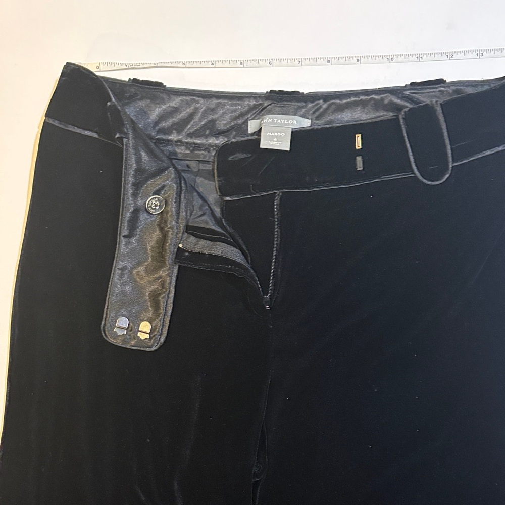 Ann Taylor Margo Black Velvet Pants Women’s Dress Pants Straight Leg Size 6 - Picture 5 of 9